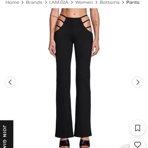 NWT I.AM.GIA Roxanna Black Strappy Flare Pants Women’s XS